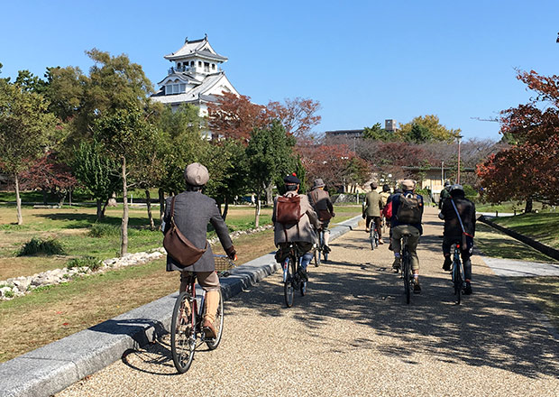 長浜城のある豊公園をサイクリング